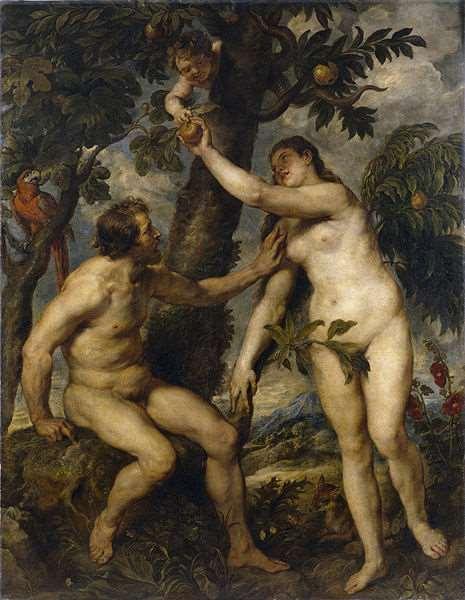 O A árvore do conhecimento tinha um fruto que, comido por Eva, manipulada pela serpente (simbolizando satanás) devia ser bom para comer, pois era de atraente aspecto e