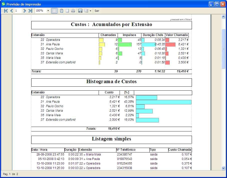 Relatórios Compostos Exemplo Relatório Composto definido por um Acumulado de