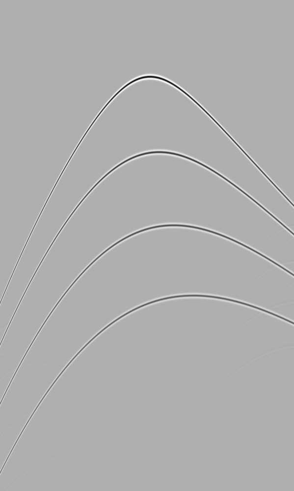 8: Modelo de quatro refletores planos inseridos num campo de velocidades v(x) = 2 +.2x m/s.