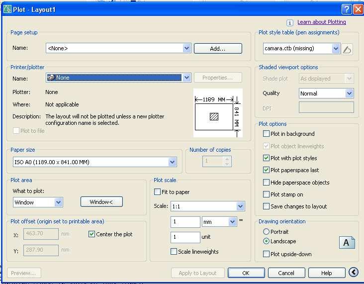 Parte 3.- Imprimir 1. Para imprimir seu desenho ir ao menu file e abrir PLOT como aparece na figura. 2. No Autocad 2006 as opções de configuração estão numa mesma aba da janela.