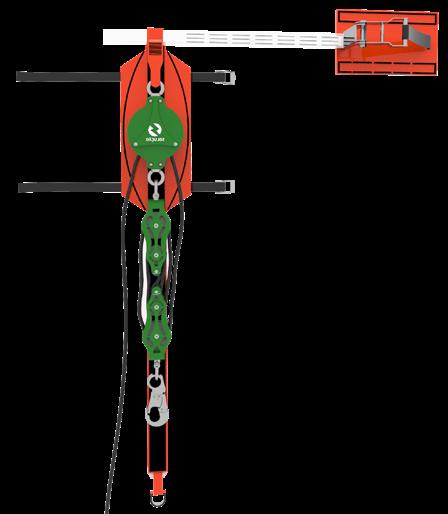 KIT RESGATE EM CESTO AÉREO O Kit para Resgate em Cesta Aérea dispõe de cinta de ancoragem, sendo que um dos lados possui uma capa de borracha costurada no lado que vai fixo no braço do cesto aéreo