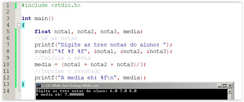 Estruturas de Repetição Imagine um programa que calcula a média de um aluno.