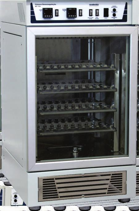 NT719 - Câmara de Sorocoagulação Controlador microprocessado digital com display de 4 dígitos, com sistema PID. Indica a temperatura de processo (PV) e SET POINT. Faixa de temperatura ambiente a 85C.
