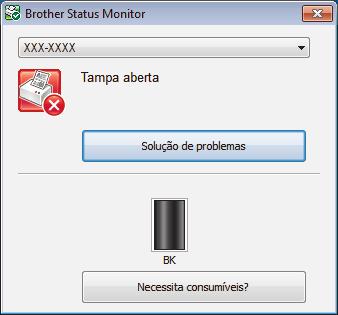 Encontre o erro Com o Status Monitor Encontre a solução Um ícone verde indica o estado Em espera normal.