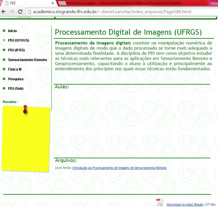 PÁGINA DA DISCIPLINA: academico.