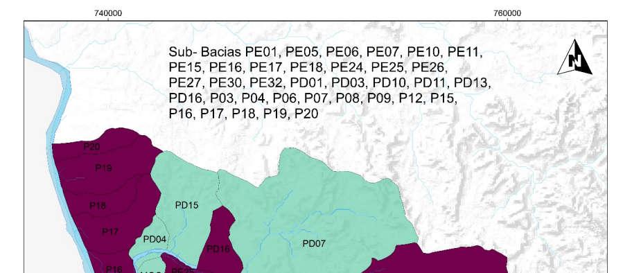 Figura 21 Localização das sub-bacias