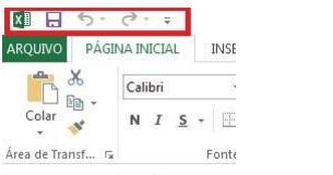 Barra de ferramentas de acesso Rápido Possui por padrão alguns