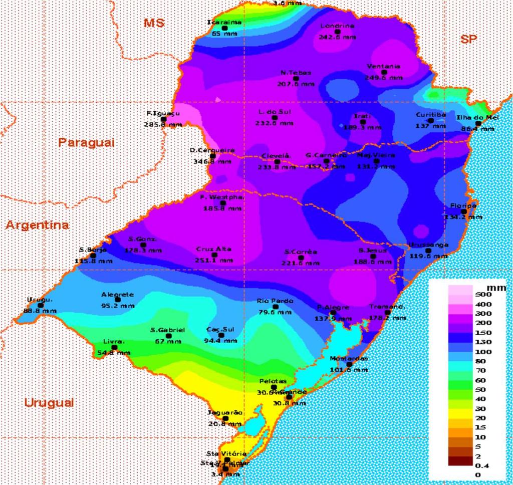 Figura 2 Precipitação Pluvial Registrada em mm, novembro de 2017, segundo