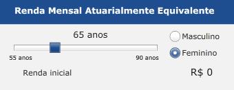 Observe que para realizar a opção, basta deslizar o botão sobre a barra até o Percentual ou Período desejado.