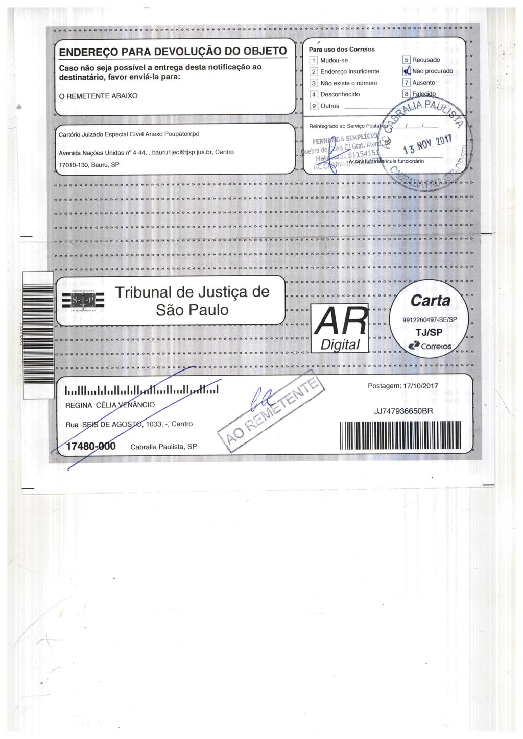 fls. 99 Este documento é cópia do original, assinado digitalmente por SAMARA APARECIDA GARBIN, liberado nos autos em 04/12/2017 às 10:29.