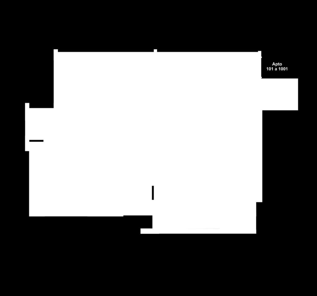 Área privativa: 102 m² Cozinha integrada Janela panorâmica Living Lavabo 1 vaga de garagem *APARTAMENTOS 101 E 102 - TORRE