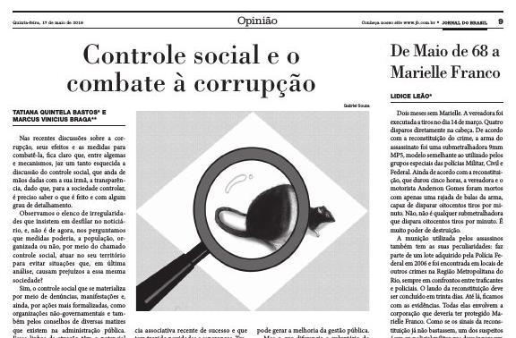 Na Mídia Publicação de Artigo sobre controle social no Jornal do