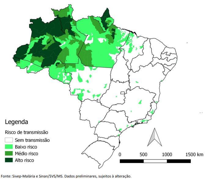 Mapa de risco da malária por