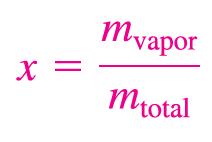 Mistura de líquido e vapor saturados Durante um processo de vaporização, uma substância existe parte como líquido e parte como vapor. Ela é uma mistura de líquido saturado e vapor saturado.