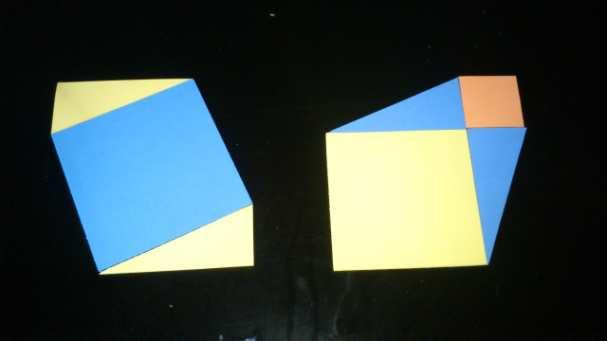 áreas dos outros quadrados (amarelo e laranja).