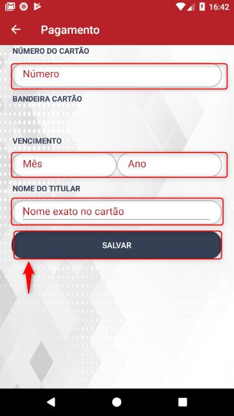 cartão de crédito como número, mês e ano de vencimento assim como o nome exatamente como