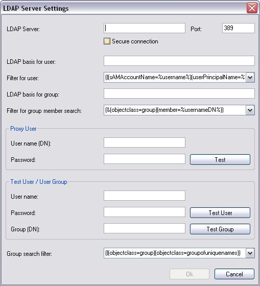 394 pt Página Grupos de Utilizadores Bosch Video Management System Definições do Servidor LDAP Servidor LDAP: Introduza o nome do servidor LDAP.