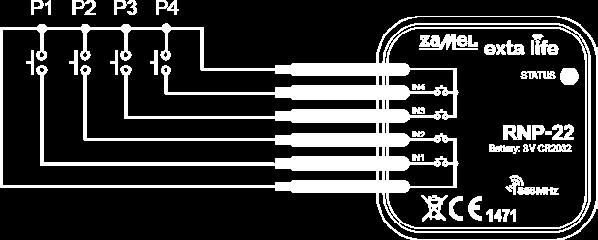 Soluções de Automação para Profissionais 33 Transmissor 4 Canais RNP-22 Possibilita o controlo wireless dos receptores do sistema Controlo independente até quatro circuitos/canais Tem quatro entradas