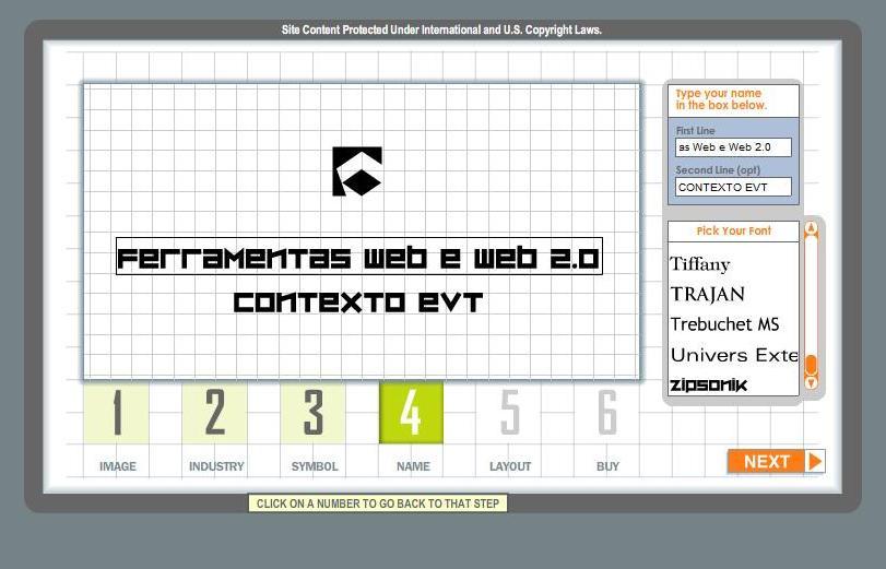 isso caixas para redacção e escolha do tipo de letra. Figura 6 Inscrição do texto para a imagem. 8.