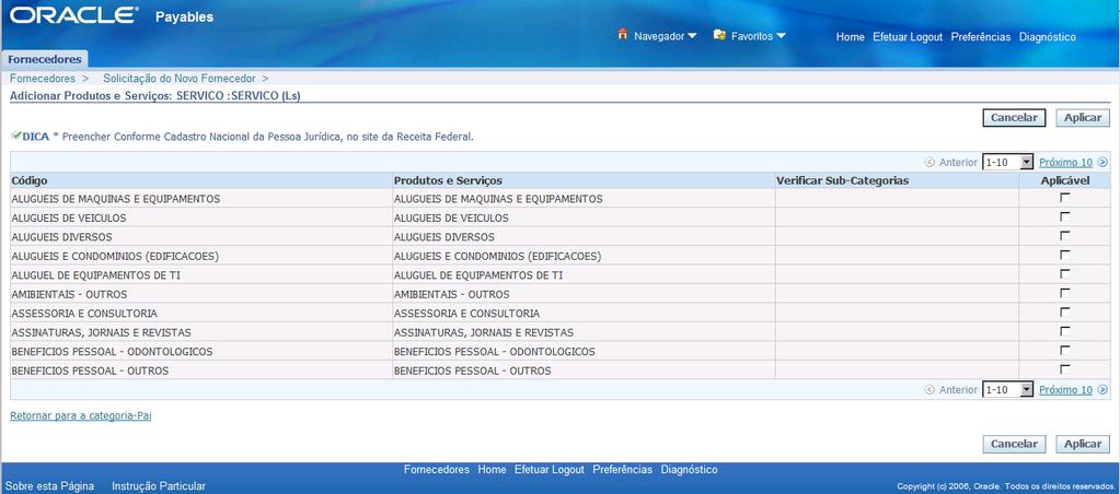 12 Após identificar a subcategoria a qual a empresa