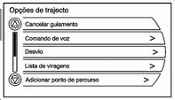 Navegação 75 e ponto de interesse, e memorizar destinos predefinidos" em Aspectos gerais 3 4. 4. Pressione a tecla do ecrã Iniciar e inicie o percurso.