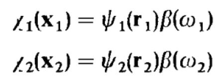 O primeiro termo( ) é o produto da probabilidade de encontrar o elétron 1 na posição 1 com a probabilidade de encontrar o elétron 2 na posição 2.