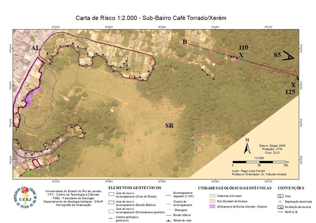 Figura 2: Carta de Risco 1: 5.000 da localidade do Café Torrado.