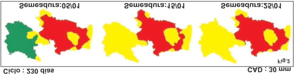 mm. Fig. 2. Mapas de risco climático para a mamona no estado da Paraíba, com base nas características da CAD de 30