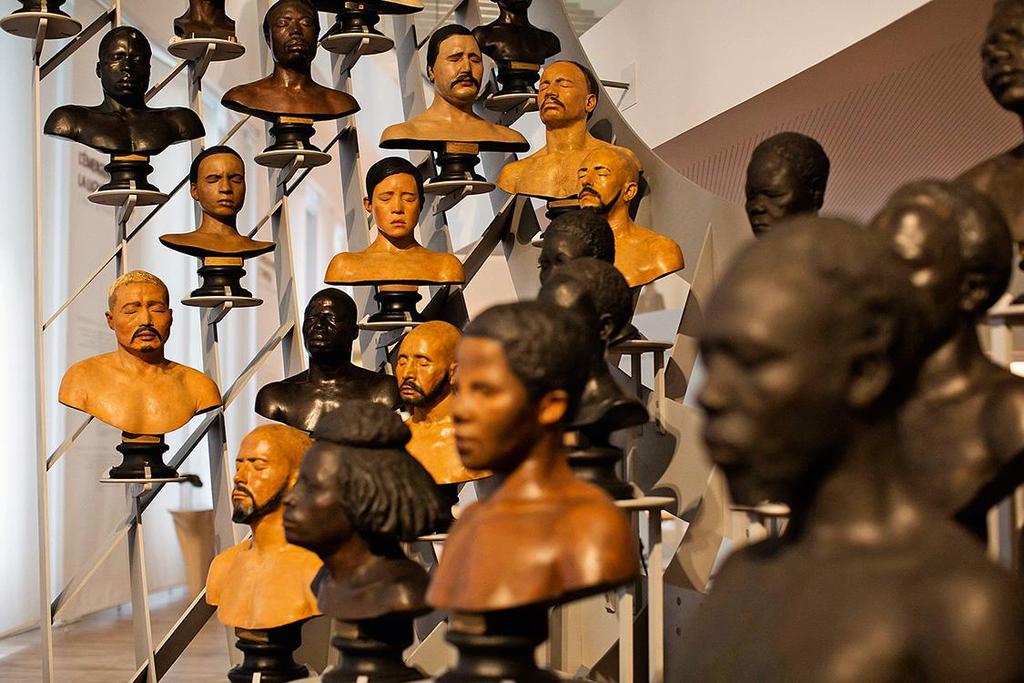 Superficial - Bustos no Museu do Homem, em Paris: separar pessoas pela