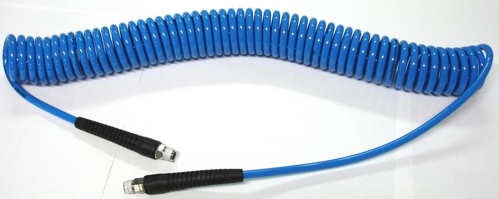 6 Mangueira espiral azul com ligações - Poliuretano Mangueira SB V 20150522 Protecção Ligações Ligação Rotativa trabalho (bar)