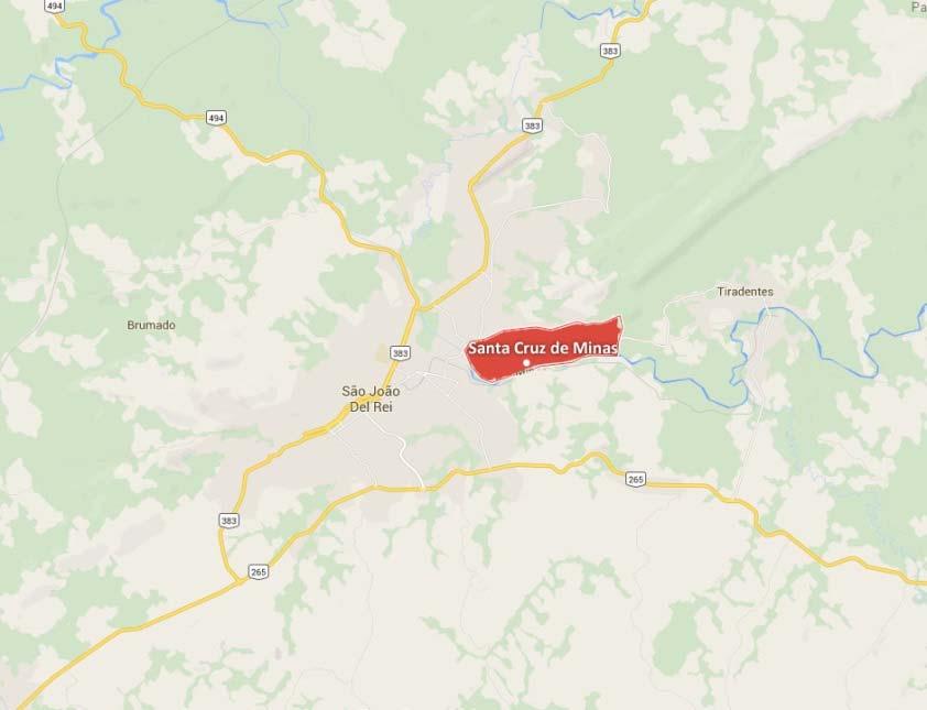 SANTA CRUZ DE MINAS Ocupa uma área de 2,8 km², tendo a