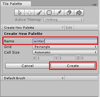 Name, nomeie a palette de winter e depois clique em