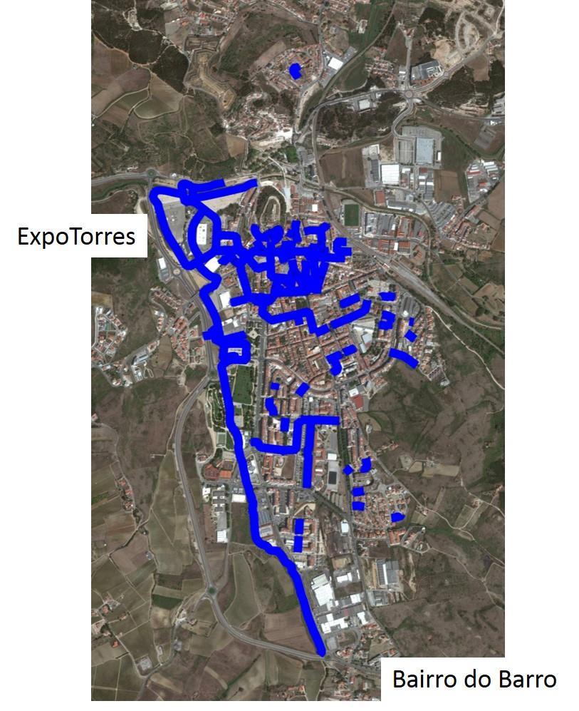 5.2. Rede Pedonal 5.2.1. Oferta As vias pedonais da cidade de Torres Vedras totalizam uma extensão de aproximadamente 13,5 km.