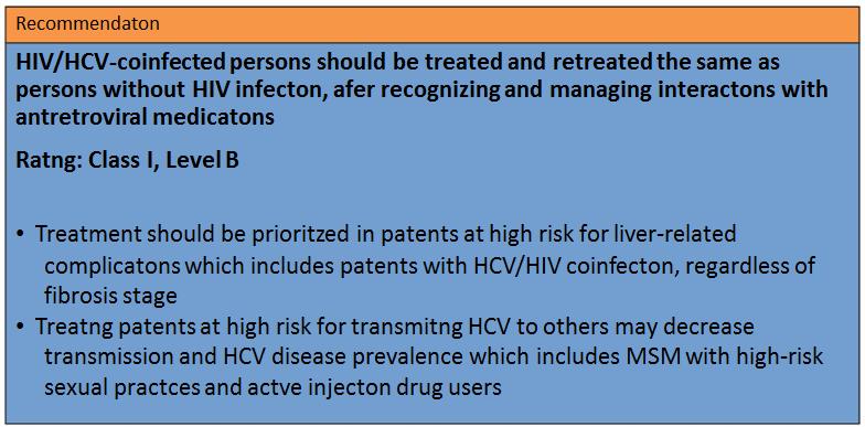 Guidelines from EASL and AASLD/IDSA: Prioritize HCV treatment for persons with HIV coinfection