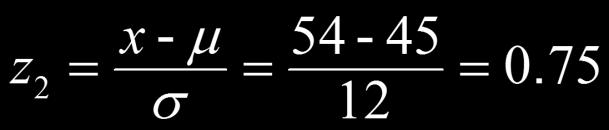 padrão μ = 0 σ = 1 P( 1,75 < z < 0,75) slide 35 24 45 54 1,75 P(24 <