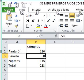 11. Pulsar intro e comprobar que se realizou a suma.