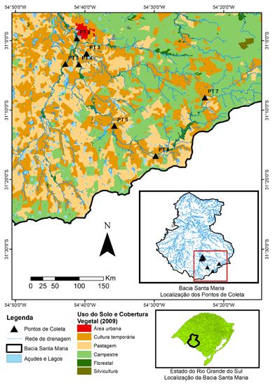 Monitoramento de Resíduos de Agrotóxicos na Bacia Hidrográfica do 15 Foto: Maria Laura Turino Mattos Figura 2. Mapa da Bacia Hidrográfica do, Rio Grande do Sul.