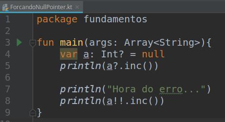 Forçando NullPointerException Crie o programa ForcandoNullPointer O código acima gera o