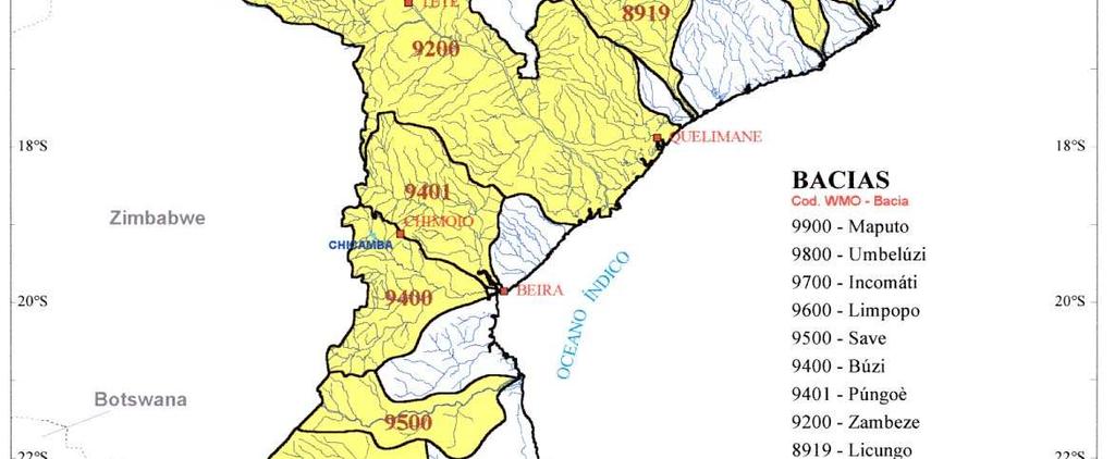 RECURSOS HÍDRICOS - MOÇ Caracterização Geral AGUA SUPERFICIAL É O PRINCIPAL RECURSO