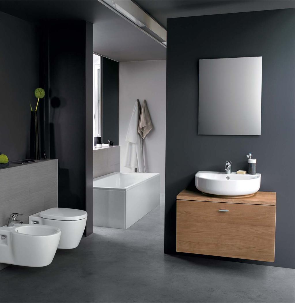 Diseño práctico Design prático Elija entre tres formas distintas de lavabo para crear su sala de