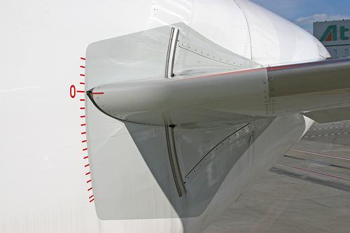 Superfícies de Controle Secundárias Para aeronaves de transporte de grande porte, utiliza-se: Pitch trim = Estabilizador horizontal inteiro se move (THS -