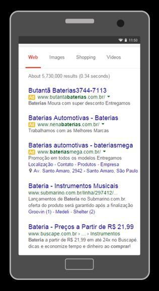 página de buscas do Google.