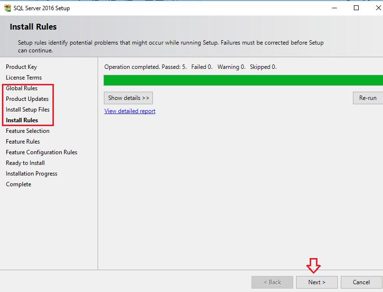 6.5. O setup irá verificar se seu computador possui os recursos mínimos de máquina (S.O., processador, HD, etc.) para instalação do SQL Server.