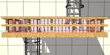 Figura 46 - Plataforma de Descanso com GcR As extremidades inferiores dos montantes poderão ser fixadas no piso ou chumbadas na parede.