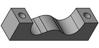 Em um software de desenho 3D, foi projetado o molde e, após se projetar, usinou-se em duas partes a ferramenta bipartida, conforme pode se observar na Figura 1: Figura 1 - Molde Bipartido desenhado