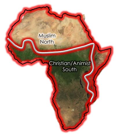 Religião Norte (África Saariana) e costa oriental: maioria muçulmana sunita.