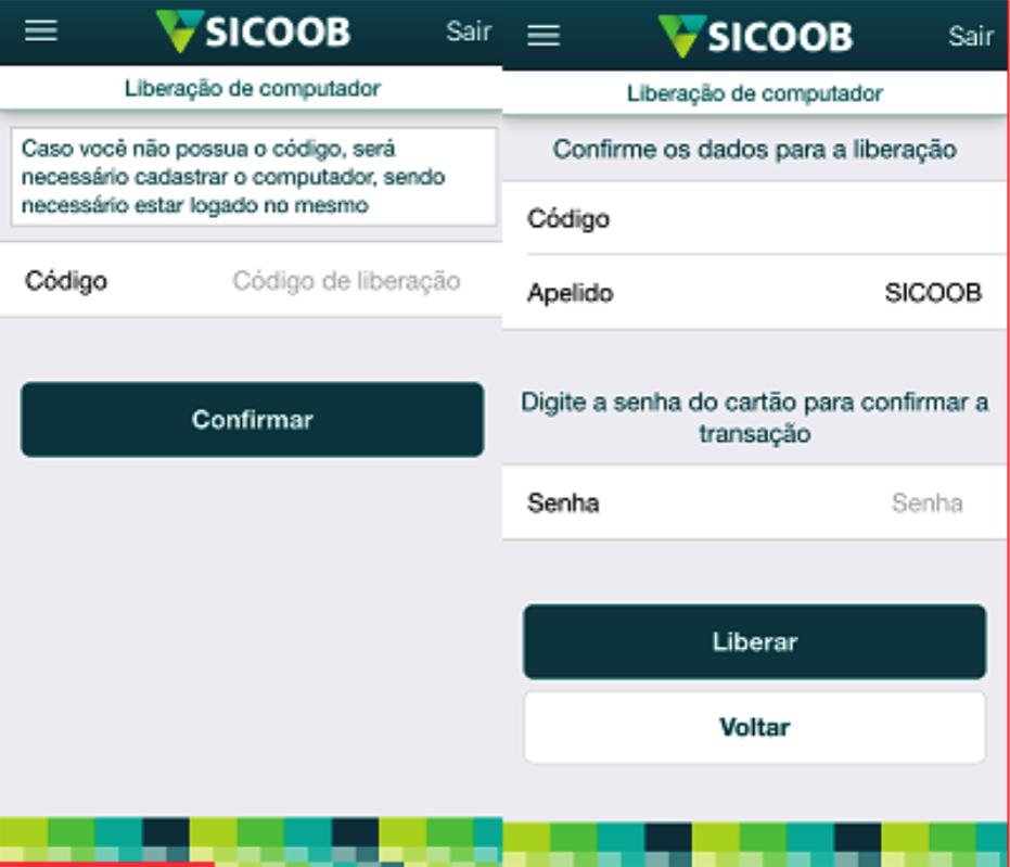 Após concluído o cadastro, o usuário poderá realizar a liberação do computador ao informar código de liberação nos seguintes canais de