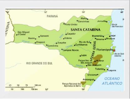 Mapa 2: Santa Catarina, limites, principais cidades e indicação de rodovias. Disponível em: <http://www.infoescola.com/wp-content/uploads/2009/08/full-1-9f4a0405ed.jpg>. Acesso: 20 mar 2017.