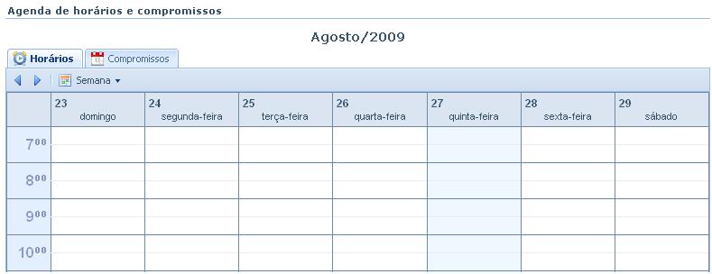 2.34 Agenda A aba Horários permite que o aluno visualize os seus horários de aulas exibindo o dia, a sala o horário e o professor.