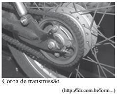 22)(Perito Criminal/2014) A figura ilustra a roda traseira de uma motocicleta.